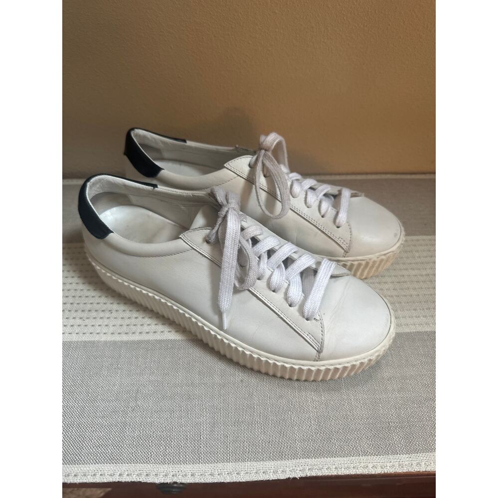 M. Gemi The Palestra Due Signature White Leather Sneaker Size 38.5/ US 8
